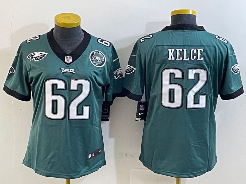 Youth Philadelphia Eagles 62 Kelce Green 2025 Nike Vapor Limited NFL Jersey style 5